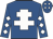 Royal blue, white cross of lorraine, white diamonds on sleeves, royal blue cap, white diamonds