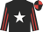 Black, white star, black and red striped sleeves, quartered cap