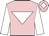 Pink, white inverted triangle, sleeves and diamond on cap