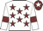 White, maroon stars and armlets, maroon cap, white star