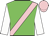 Green, pink sash and cap, white sleeves