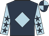 Dark blue, light blue diamond, light blue sleeves, dark blue stars, dark blue and light blue quartered cap