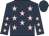 dark blue, pink stars, dark blue cap
