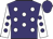 Purple, white spots, white sleeves, purple spots, purple cap