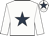White, dark blue star and star on cap