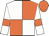 White and orange (quartered), white sleeves, orange armlets, orange cap