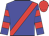 Blue, red sash, hooped sleeves, red cap