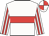 White, red hoop, striped sleeves, quartered cap