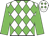 White body, big-green diamonds, big-green arms, white cap, big-green diamonds