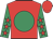 Red, emerald green disc, emerald green sleeves, red stars