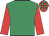 Emerald green, red sleeves, check cap