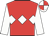 Red, white triple diamond & sleeves, quartered cap