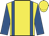 Yellow, royal blue braces & sleeves, yellow cap