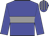 blue, grey hoop, blue cap, grey stripes