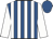 Royal blue & white stripes, white sleeves, royal blue cap