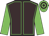 Brown body, green seams, green arms, green cap, brown hooped