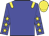 Big-blue body, yellow epaulettes, big-blue arms, yellow stars, yellow cap