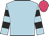 Light blue, light blue sleeves, black hoops, rose cap