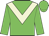 Green body, beige chevron, green arms, green cap