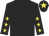 Black, yellow stars on sleeves, black cap, yellow star