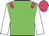 Green body, rose epaulettes, white arms, rose cap