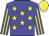 Blue, yellow stars, Striped sleeves, Yellow cap