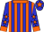 Blue and orange stripes, blue sleeves, orange stars, collar and cuffs, blue cap, orange star