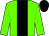 Dayglo green, black stripe, dayglo green sleeves, black cap