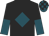 Black, teal diamond, halved sleeves,  teal and black checked  cap