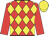 Red and Yellow diamonds, Red sleeves, Yellow cap