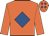 Orange, royal blue diamond, royal blue diamonds on cap