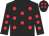 Black, red spots, black cap, red spots