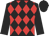 Black & red diamonds, black sleeves & cap