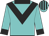 Turquoise, black chevron, collar and cuffs, striped cap