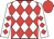 White and red diamonds, red cap