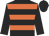 Black & orange hoops, black sleeves, black cap