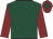 Dark green, maroon sleeves, maroon cap, dark green diamond