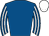 Royal blue, white striped sleeves, white cap