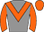 Grey, orange chevron, sleeves and cap