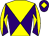 Yellow and purple diabolo, purple cap, yellow diamond