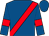 Royal blue, red sash, red armlets, royal blue cap