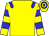 yellow, blue epaulettes, hooped sleeves and cap