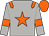Light grey, orange star, epaulets, armlets, cap