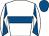 White, royal blue hoop, diabolo on sleeves, royal blue cap