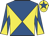 Yellow & royal blue diabolo, royal blue star on cap