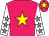 Rose body, yellow star, white arms, grey stars, rose cap, yellow star