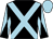 Black, light blue cross sashes, light blue sleeves, black diabolo, light blue cap