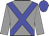 Grey body, blue saint's cross andre, grey arms, blue cap