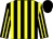 Black and yellow striped, black cap