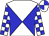 White and blue diablo, checked sleeves, quartered cap